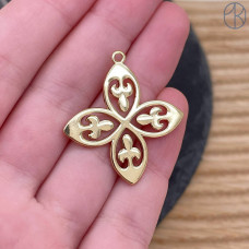 Подвеска национальная №24, цвет золото 32 мм