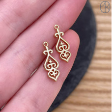 Подвеска национальная №25, цвет золото 17х6 мм