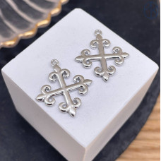 Подвеска национальная №27, цвет серебро 22х18 мм