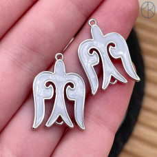 Подвеска национальная №28, цвет серебро 20х15 мм
