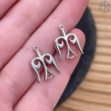 Подвеска национальная №3, цвет серебро 16х12 мм