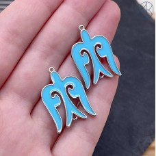 Подвеска национальная №3, цвет серебро 25х17 мм