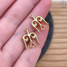 Подвеска национальная №3, цвет золото 16х12 мм
