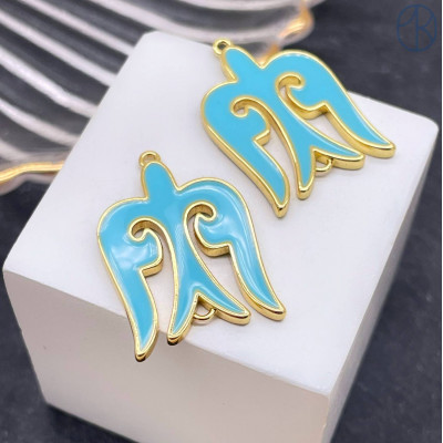 Подвеска национальная №3, цвет золото 25х17 мм