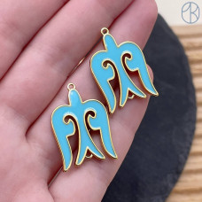 Подвеска национальная №3, цвет золото 25х17 мм