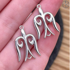 Подвеска национальная №30, цвет серебро 22х14 мм