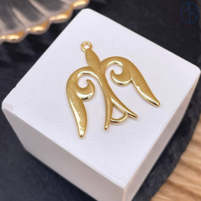 Подвеска национальная №31, цвет золото 24х20 мм