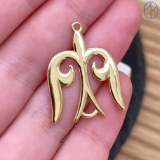 Подвеска национальная №31, цвет золото 24х20 мм