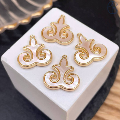 Подвеска национальная №33, цвет золото 12 мм