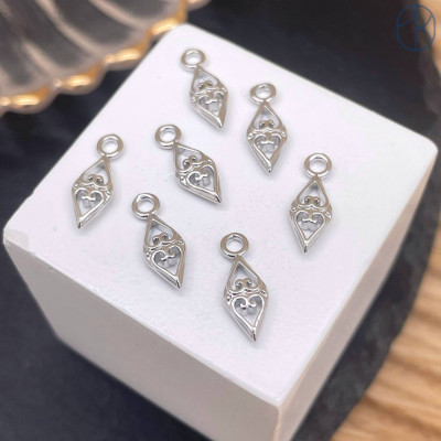 Подвеска национальная №34, цвет серебро 14 мм