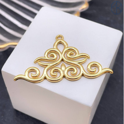 Подвеска национальная №4, цвет золото 40х22 мм