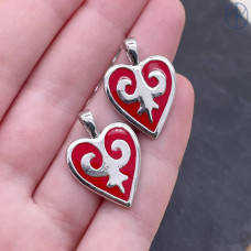 Подвеска национальная №7, цвет серебро 19х18 мм