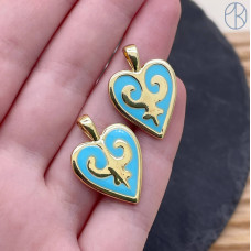 Подвеска национальная №9, цвет золото 19х18 мм