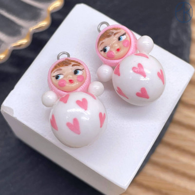 Подвеска неваляшка №3, цвет серебро ~ 22-25 мм