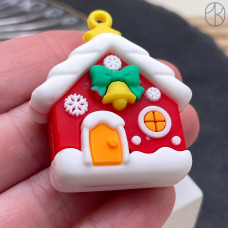 Подвеска новогодний дом 37 мм