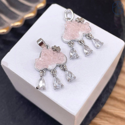 Подвеска облако с сахарным эффектом, цвет серебро 17 мм