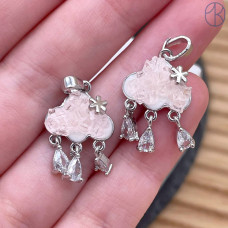 Подвеска облако с сахарным эффектом, цвет серебро 17 мм