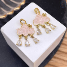 Подвеска облако с сахарным эффектом, цвет золото 17 мм