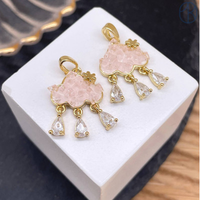 Подвеска облако с сахарным эффектом, цвет золото 17 мм