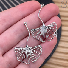 Подвеска одуванчик, цвет серебро 35 мм 