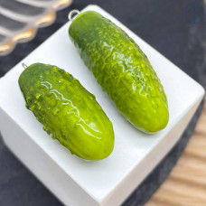 Подвеска огурец, цвет серебро 35 мм