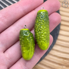 Подвеска огурец, цвет серебро 35 мм