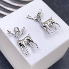 Подвеска олень, цвет серебро 14х20 мм 