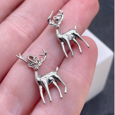 Подвеска олень, цвет серебро 14х20 мм 