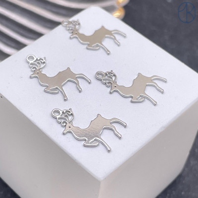 Подвеска олень, цвет серебро 16х10 мм 