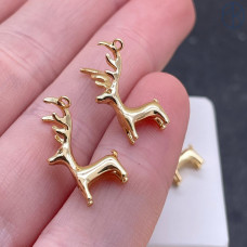 Подвеска олень, цвет золото 14х20 мм 