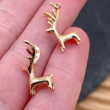 Подвеска олень, цвет золото 21х11 мм