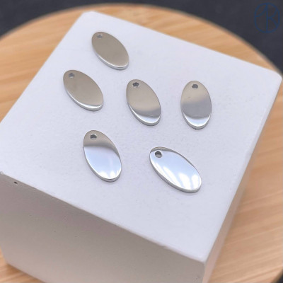 Подвеска овал сталь 10х5 мм, цвет серебро