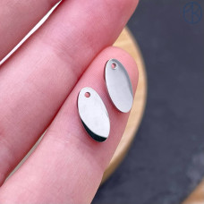 Подвеска овал сталь 10х5 мм, цвет серебро