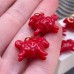 Подвеска овца / баран красная эмаль №1, цвет золото 20 мм 