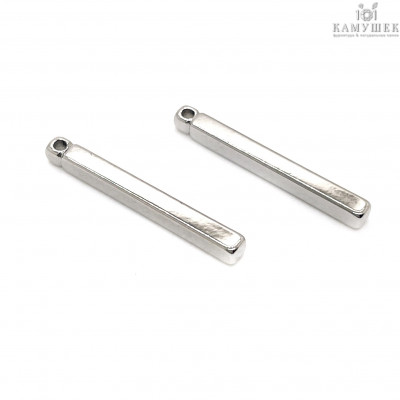 Подвеска палочка квадратная, цвет серебро 20х2 мм 