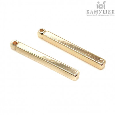 Подвеска палочка квадратная, цвет золото 20х2 мм
