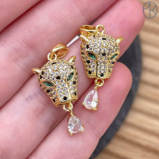 Подвеска пантера циркон, цвет золото 15 мм Подвеска пантера циркон, цвет золото 15 мм