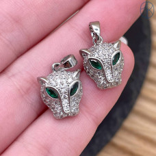 Подвеска пантера цирконы, цвет серебро 12 мм Подвеска пантера цирконы, цвет серебро 12 мм
