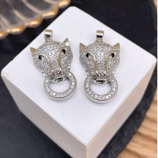 Подвеска пантера цирконы, цвет серебро 24 мм Подвеска пантера цирконы, цвет серебро 24 мм