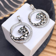 Подвеска пантера цирконы, цвет серебро 24 мм