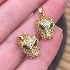 Подвеска пантера цирконы, цвет золото 12 мм Подвеска пантера цирконы, цвет золото 12 мм