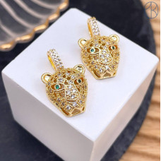 Подвеска пантера цирконы, цвет золото 16 мм