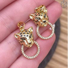 Подвеска пантера цирконы, цвет золото 19 мм Подвеска пантера цирконы, цвет золото 19 мм