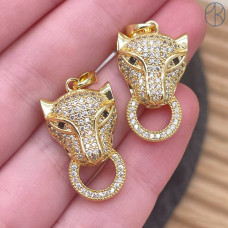 Подвеска пантера цирконы, цвет золото 24 мм Подвеска пантера цирконы, цвет золото 24 мм