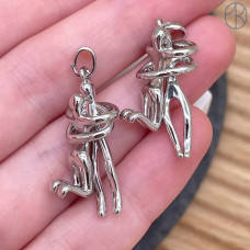 Подвеска пара мужчина и женщина, цвет серебро 30 мм