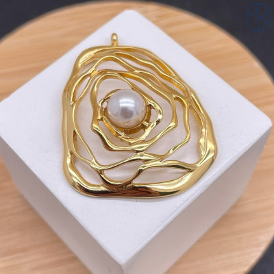 Подвеска паутинка сталь 35 мм, цвет золото 18К