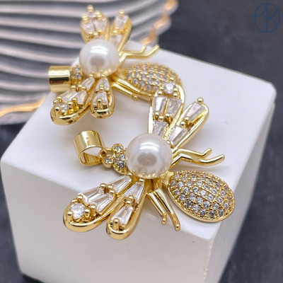 Подвеска пчела, цвет золото 26х36 мм