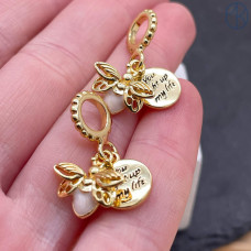 Подвеска пчела, круг, цвет золото 14 мм