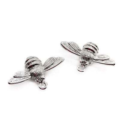 Подвеска пчелка, цвет серебро 17х11 мм