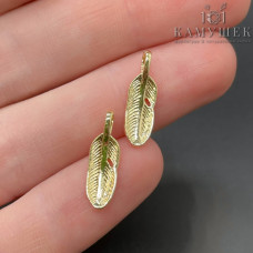 Подвеска перо, цвет золото 17x5 мм